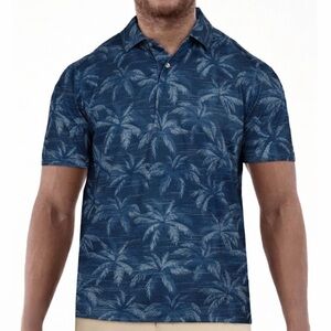 Chaps Men's Blue Palm Print Shirt NWT